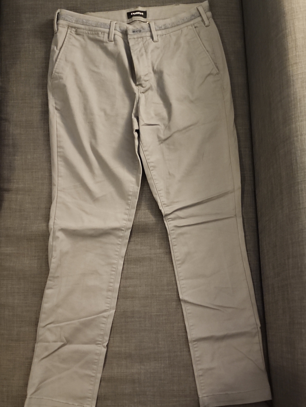 Express Light Gray Slim Chino Pants